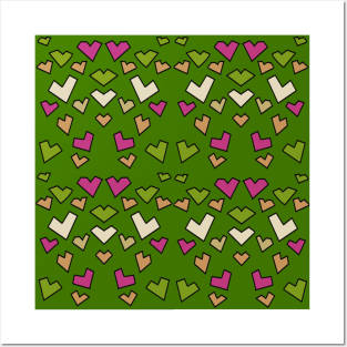 Colorful Heart Pattern Posters and Art